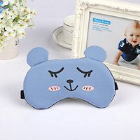 Outflower Cute Cartoon Smiley Face Blindfold Shading Sleep Mask Travel Lunch Break Sleep Goggles with Ice Bag Blue