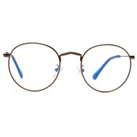 COASION Blue Light Blocking Glasses Retro Round Clear Lens Anti Blue Ray Computer Game Eyeglasses (Bronze)