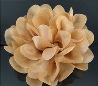 10pcs Big Hard Organza Cabbage Flowers DIY Craft Wedding Appliques Lots U Pick (Coffee)