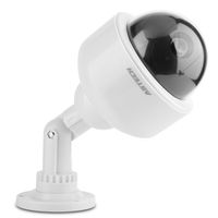 ASHATA Dummy Security Camera, Dome Shape Blinking Fake Security Camera with Flashing LED/ 360° Rotation,Solar/Battery Power Supply Environment Dome Security Camera