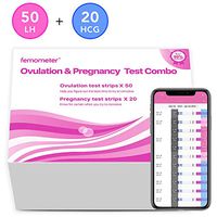 Femometer 50 Ovulation Test Strips and 20 Pregnancy Test Strips Combo Kit, (50 LH + 20 HCG), Ovulation Predictor Kit with App (iOS & Android) Can Save All Test Strip Result