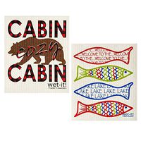 Wet-It! Swedish Dishcloth Set (Lake Cabin, Set of 2)