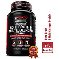 Bone Broth & Multi Collagen Advanced Protein Blend (240 Capsules) Keto Paleo + All 5 Collagen Types Primal Grass Fed High-Quality Blend of an Ancient Form of Nutrition & Vital Collagen Protein