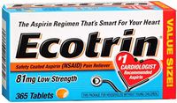 Ecotrin 81 mg Low Strength Tablets 365 ea (Pack of 4)