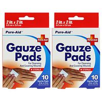 Pure-Aid Gauze Pads 2inch x 2inch-10cts (2 Pack)
