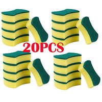 Voberry 20 Pack Scrub Spong, Kitchen Cleaning Sponges, Multi-Use Heavy Duty Extra Thin Magic Eraser Sponge for Kitchen Bathroom Furniture Leather Car (B, 3.93in x 2.75in x 1.18in)