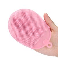 YOYORI Silicone Dish Washing Sponge Scrubber Kitchen Cleaning Antibacterial Tool Mildew-Free Dishwashing Better Sponges Smart Kitchen Scrubber Kitchen Accessories (Pink)
