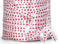 Curling Ribbon Print - Red Hearts - 3/16" x 500 Yards