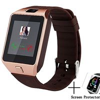 Dz09 Bluetooth Smart Watch All in one, Beaulyn Unlocked Watch Cell Phone, Bluetooth wach for iOS and Android Phones TCL, ZTE,Sony, LG.for Mens and Women (Gold-Brown)