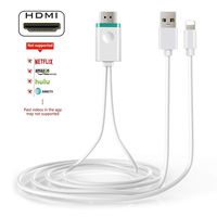 Phone to HDMI Cable, 1080P HDTV Digital AV Adapter for iPhone iPad to HDMI Big Screen TV Projector HDMI Display Cable(for iOS Only) (White-Upgraded Version)