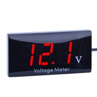 QWM Car Voltage Meter,Cute little DC 12V voltmeter,Large LED Display QWM Voltage Meter for Car Motorcycle and 12V Battery(Red)