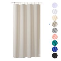 AmazerBath Plastic Shower Curtain, 48" W x 72" H EVA 8G Shower Curtain with Heavy Duty Clear Stones and Grommet Holes, Waterproof Thick Bathroom Plastic Shower Curtains Without Chemical Odor-Khaki
