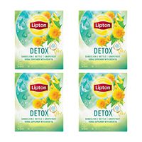 Lipton Herbal Supplement with Green Tea, Detox 15 ct, Pack of 4