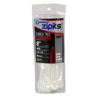 Cambridge ZipIts Cable Ties Zip Ties 8 Inch 40 Lb Standard Duty 100 Pieces Natural UL Listed Contractor Quality Industrial Strength