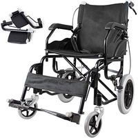 OCYE Wheelchair Transport Chair Ultra-Light, Medical Transport Wheelchair Light Folding Transport Chair, Suitable for The Elderly, Detachable Leg Chair, Suitable for Travel, 18-inch seat