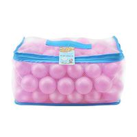 Lightaling 100pcs Pink Ocean Balls & Pit Balls Soft Plastic Phthalate & BPA Free Crush Proof - Reusable and Durable Storage Mesh Bag with Zipper