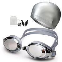 Finance Plan Adult Waterproof Anti-Fog Lens Glasses Hat Earplug Nasal Splint Swimming Goggles
