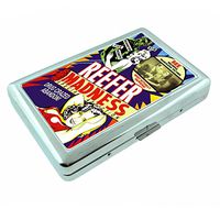 Reefer Madness Vintage Poster Silver Cigarette Case S5 Metal Wallet Id Holder 4" X 2.75" RFID Protection