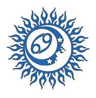 Home Grown Claremore Cancer (Zodiac) Vinyl Sticker | 5.5" Width X 5.5" Height (Blue)
