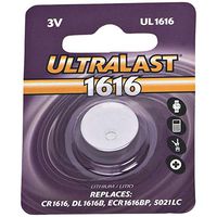 Ultralast UL-1616 Lithium Button Cell Battery DL1616B and ECR-1616BP Equivalent (Discontinued by Manufacturer)