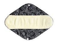 12 Inch Heavy Flow Bamboo Mama Cloth/ Menstrual Pads/ Reusable Sanitary Pads (Black Lace)