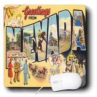 3dRose LLC 8 x 8 x 0.25 Inches Mouse Pad, Greetings from Nevada Vintage Postcard (mp_163746_1)