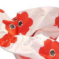 10ct Bright Deep Red-Orange Poppies Flowers Tissue Paper Gift Wrapping 20"x30" Sheets nfLG -1050
