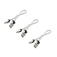 Generic Short Flat Micro USB Sync Data Charger Cable for Galaxy S4 i9500 S3 i9300 S2 S(Pack of 3: White)
