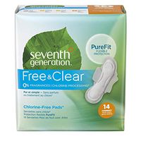 Seventh Generation Overnight Maxi Pads, 14 Pads Per Pack (2 Packs)       