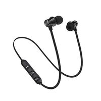 prettDliJUN Magnetic in-Ear Stereo Headset Earphone Wireless Bluetooth 4.2 Headphone Gift for Friends Black