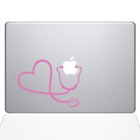 The Decal Guru Heart Doctor Decal Vinyl Sticker, 13" MacBook Pro (2015 & Older Models), Pink (1417-MAC-13P-BG)