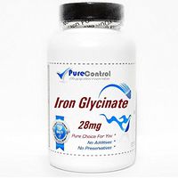Iron Glycinate 28mg // 100 Capsules // Pure // by PureControl Supplements
