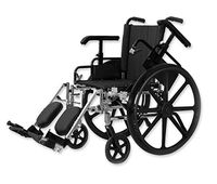 Economy High Performance Lightweight Transport Wheelchair 18" with padded, elevating legrest