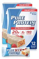 Pure Protein Bars, High Protein, Nutritious Snacks to Support Energy, Low Sugar, Gluten Free, Strawberry Greek Yogurt, 6 Bars Each 1.76 Oz, Pack of 2