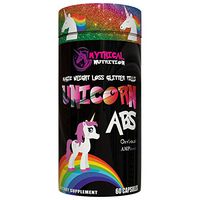 Mythical Nutrition Unicorn ABS Fat Burner by Insane Labz, Bioperine Dandelion Root Extract Beta Alanine Caffeine Vitamin B Fueled by AMPiberry, 60 Servings