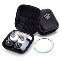 Contact Lens Box Crown Cute Contact Lens Travel Case Contact Lens Case Container Holder Storage Box Portable Contact Lens Travel Kits Cute Mini (Black)