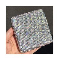 Qiyuezhuangshi Cigarette Box, Luxury Personality Creative Diamond Ladies Cigarette Case 20 Sticks Stick Drill Rhinestone Ultra-Thin Stainless Steel Portable Cigarette Case,Elegant Appearance