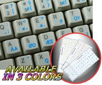 PROGRAMMER DVORAK KEYBOARD STICKERS WITH BLUE LETTERING TRANSPARENT BACKGROUND