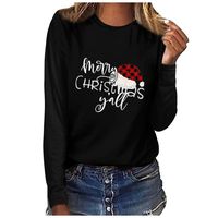 Its The Most Wonderful Time of The Year Christmas T Shirts Women Buffalo Plaid Christmas Tree Graphic Tee Top Black