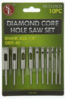 SE Diamond Core Hole Saw Set, Grit 40, 1/8" (10 PC.) - DC3124CD