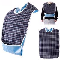 Best Design 3pcs Set Waterproof Plaid Adult Bib Apron Crumb Catcher Reusable Clothes, Adult Bibs Waterproof - Adult Bibs, Adult Bibs Washable Protectors, Adult Bib, Adult Clothing Protector