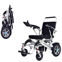 AINIDEMA Folding Electric Powered Wheelchair Lightweight Portable Smart Chair Personal Mobility Scooter Wheelchair - Remote Control Can Be Interchanged Left and Right
