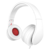 Headphones, JNTworld Headphones with Microphone for Travel, Work, Sport, DJ, Collapsible Classic Headset with Handmade Drivers for iPhone and Android Devices, White