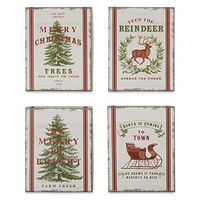 Set of 4 Holiday Gift Card Holders in Assorted Seasonal Styles - 4 Quality Hard Paperboard Boxes with Individual Designs and Christmas Sayings (Holiday in The Woods)