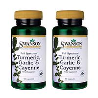 Swanson Full Spectrum Turmeric Garlic & Cayenne 60 Capsules (2 Pack)
