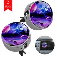 Purple Planet Space two gun black air freshener aromatherapy essential oil diffusers for car vent clip portable with four refill pads 1.33x1.83in