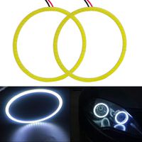 Everbright 2-Pack【 90MM 3.54″,12V White Car Angel Eye 】 COB Light Halo Circle Ring Head Light Lamp for BMW Benz Headlight