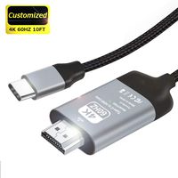 USB C to HDMI Cable (4k@60Hz), 10ft/3m Type C to HDMI Cable,USB 3.1 & Thunderbolt 3 Compatible for MacBook Pro, iPad Pro, iMac 4K / 5K / Pro, Surface Book 2 Samsung S8 S9 Note 8 9 (10f)