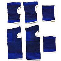 MINILUJIA Kids Hand Half Palm Protection Gloves Children Sports Foot Ankle Brace Support Wrist Guard Pad One Size - 3 Pair - High Elasticity Blue