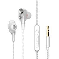Theshy in-Ear Supper Bass Metal Earbuds Earphone Headphone Microphone 3.5mm Sport Running Headband Headphones (Silver)